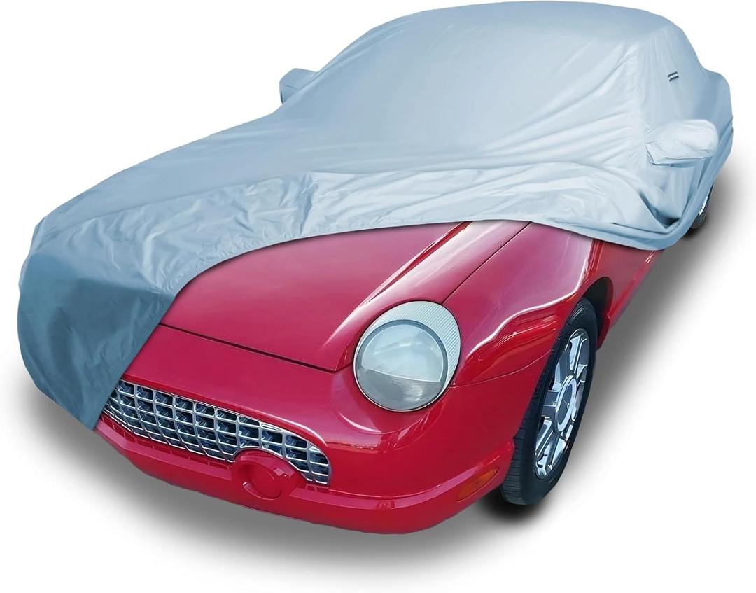 iCarCover Custom Car Cover for 2002-2005 Thunderbird, Waterproof All Weather Rain Snow UV Sun Hail Protector for Automobiles, Automotive Accessories Full Exterior Indoor Outdoor Car Cover (1-Tone (Solid Gray))