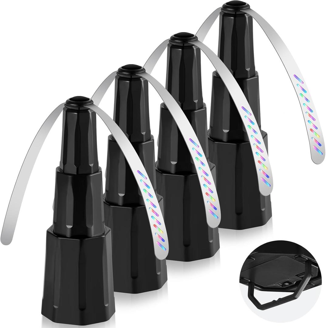 Fly Fans for Tables, Bug Fans with Holographic Blades, Battery Operated Fly Repellent Fan, Keep Flies Away from Picnic, BBQ, Restaurant, Party, Indoor and Outdoor, 4 Pack (Brilliant Black)
