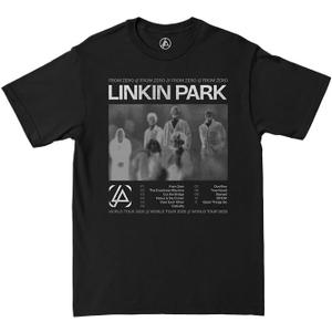 Linkin Park Unisex-Adult Zero Official Merch Song List Tour T-Shirt (Medium, Washed Black)