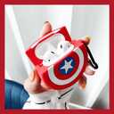 2 x Cute Case Cover Compatible with AirPods 3rd with Carabiner Keychain Hook,Funny Unique 3D Soft Silicone Shockproof Protective Skin Case Cover for Airpod 3rd Case-Shield