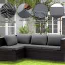 Outdoor Cushion Covers Set,8PCS Patio Furniture Couch Seat Slipcovers, Replacement for Sofa Sectional Chair(CoverOnly)