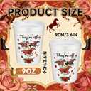 Yungyan 24 Pcs Derby Day Party Decorations Cups Roses Horse Reusable Cups 16 oz for the Roses Table Derby Party Decorations Supplies