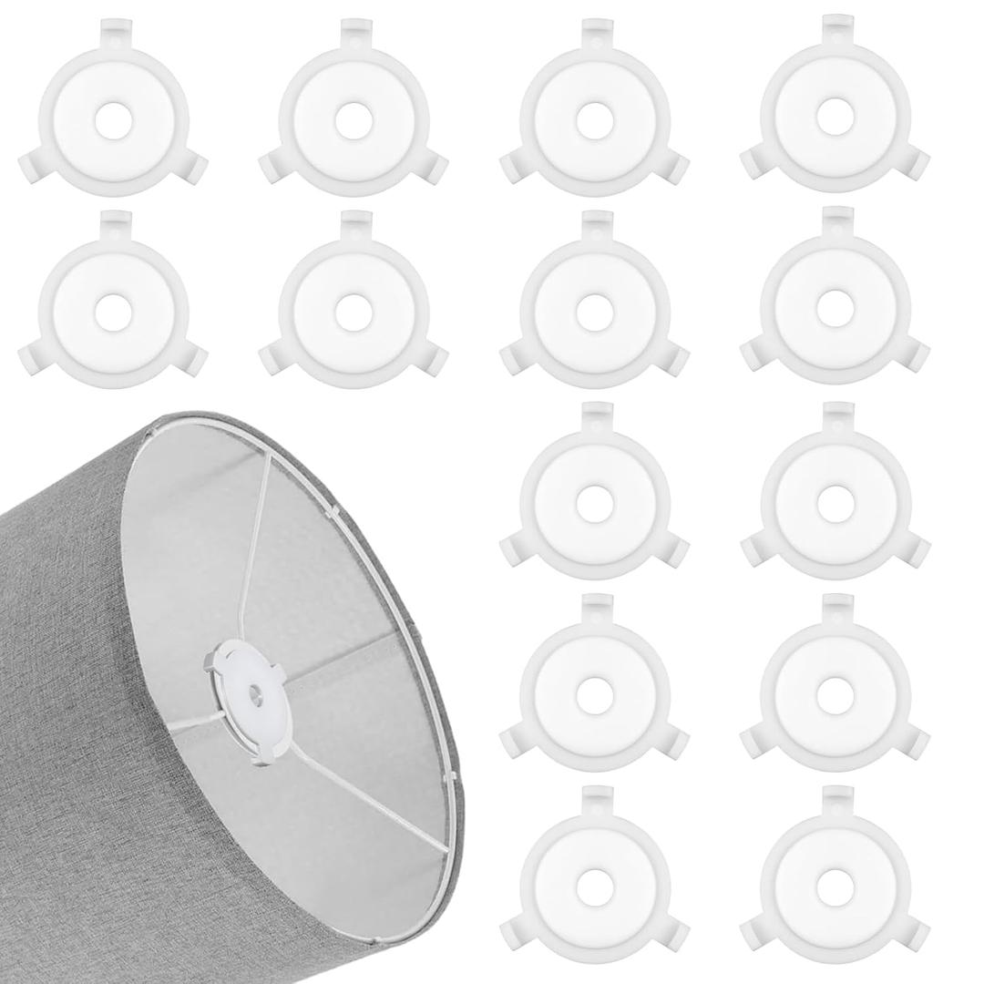 15PCS Lamp Shade Adapter Ring, E27 to 3/7" Lampshade Adapter, Durable Lamp Shade Reducer Rings for Table Lamps, Pendant Lights, Floor Lamps and Other Lighting Accessories