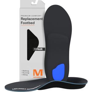 MERRELL Premium Comfort Insoles for Men - Orthotic Insoles with Slow Rebound Memory Foam & Semi-Rigid Cork Layer for support - Plantar Fasciitis Relief, Work Boot, Hiking/For Low to Medium Arch Height (09)