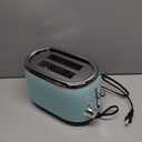 MUELLER HOME Retro Toaster 2 Slice, 7 Browning Levels, 3 Functions (Reheat, Defrost, Cancel), Stainless Steel Features, Removable Crumb Tray, Under Base Cord Storage, Turquoise