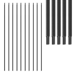 1/2 Inch Wrought Iron Plain Bar Balusters - Hollow Iron Square Metal Stair Balusters - Metal Spindles for Indoor Staircase, Satin Black (50 Pack)