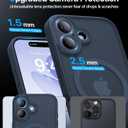4 x Magnetic Shockproof for iPhone 17 Case,[Full Camera Protection][Compatible with Magsafe][Non-Slip][Mil-Grade Protection]Slim Anti-Yellow Translucent Matte Phone Case for iPhone 17,Midnight Blue