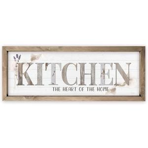 Kitchen The Heart Of The Home Rustic Wood Wall Sign With Frame 6x18