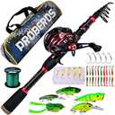 Fishing Rod and Reel Combo, 6.9ft Carbon Fiber Telescopic Fishing Pole with Spinning/Baitcasting Reel Combos, Sea Saltwater Freshwater Ice Bass Fishing Tackle Set Fishing Rods Kit