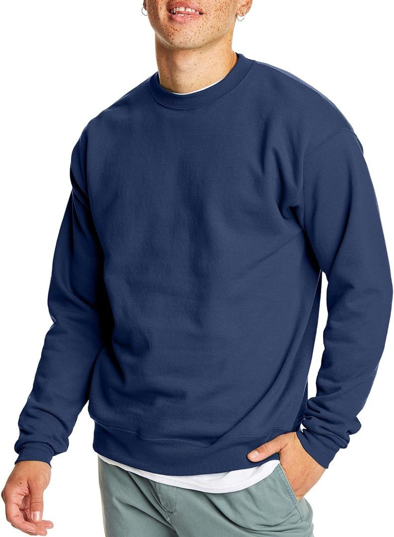 Hanes Men's EcoSmart Sweatshirt, Navy, Small 