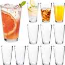 QAPPDA Glass Cups 17 oz, Clear Drinking Tumblers For Home,Highball Glass Drinking Glasses For Beverages,Cocktail Glass,Large Water Cups Drinking Cups Juice Glass Beer Cups 12 Pack KTY1804