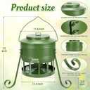 Chicken Feeder No Waste for Coop & Outdoors, 12 Port 20lbs Heavy Duty Metal Chicken Feeder, Poultry Feeder for Backyard Chickens, Smooth Edges for Safe Feeding (Green)