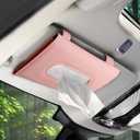 Tissue Dispenser for Cars, Car Visor Tissue Holder, Car Napkin Holder, Tissues Holder for Cars Visor with One Tissue Refill, Autos Pink