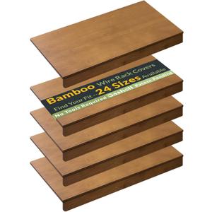 Wire Shelf Covers, Bamboo Wire Rack Covers for Pantry, Closet (4Pcs, 24" W x 12" D)