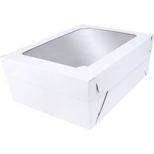 O'CREME White Cake Box with Window, Kraft Cardboard Bakery Box 19.5 Inch x 26.5 Inch x 5 Inch High (Full-Sheet Size) - Pack of 5
