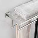 Bathroom Towel Rack with Double Towel Bar Bathroom Hotel Shower Shelf SUS304 Stainless Steel Modern Wall Mounted Holder 28 Inch Polished Chrome