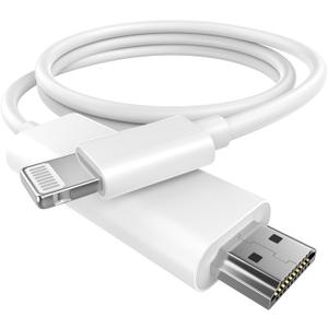 [Apple MFi Certified] 2 in 1 Lightning and USB-C to HDMI Adapter for iPhone,4K@60Hz DVI Lightning Type C Digital AV HDMI Adapter Cord for iPhone 17 16 15 14 13 12 11 to TV Projector Monitor