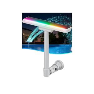 Pool Fountain with 7-Color LED Lights, Above/Inground Pool Fountain Lights with Remote Control, Adjustable Pool Sprinkler Waterfall for Cooling 6-15 Degrees