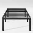 Hunlostten 18in Twin XL Heavy Duty Bed Frame No Box Spring Needed, Tall Metal Twin XL Platform Bed Frame with Round Corners, Easy Assembly, Noise Free, Black