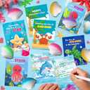Valentines Day Gifts Cards for Kids, 30 Pack Valentines Day Gifts for Kids School with Rainbox Shells, Marine Life Blind Boxes for Boys Girls Valentines School Classroom Exchange Gift Party Favor