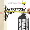 14in Hanging Plant Bracket Outdoor Decorative Iron Plant Lantern Birdfeeder Wall Hanger Hook for Hanging Metal Sign Fruit Basket Windchime, Black
