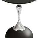 Metal Round End Table,Accent Side Table for Living Room,Black,15.7"Lx 19.7H