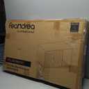 Feandrea Litter Box Enclosure, Modern Cat Litter Box Furniture Hidden, with Scratching Mat, Tall Legs, Cat House, Side End Table, 31.5 x 19.7 x 21.7 Inches, White and Gold UPCL007W01