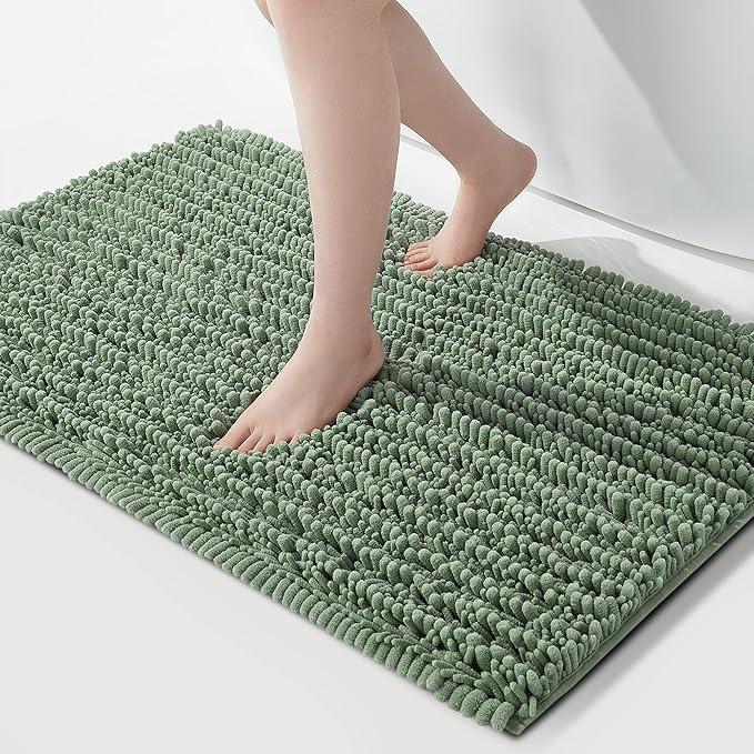 OEKO TEX  Bathroom Rug, Absorbent Bath Rug Non Skid Machine Wash Dry Bath Mat for Tub,Shower and Bath Room Floor Mat (20×30inches, Sage Green)