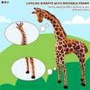 47" Large Giraffe Stuffed Animal Set, Giant Giraffe Plush Toys with Birds, Leaves, Basket, Tall Giraffe Toy Standing Lifelike, Gift for Kids Nursery Baby Shower Party