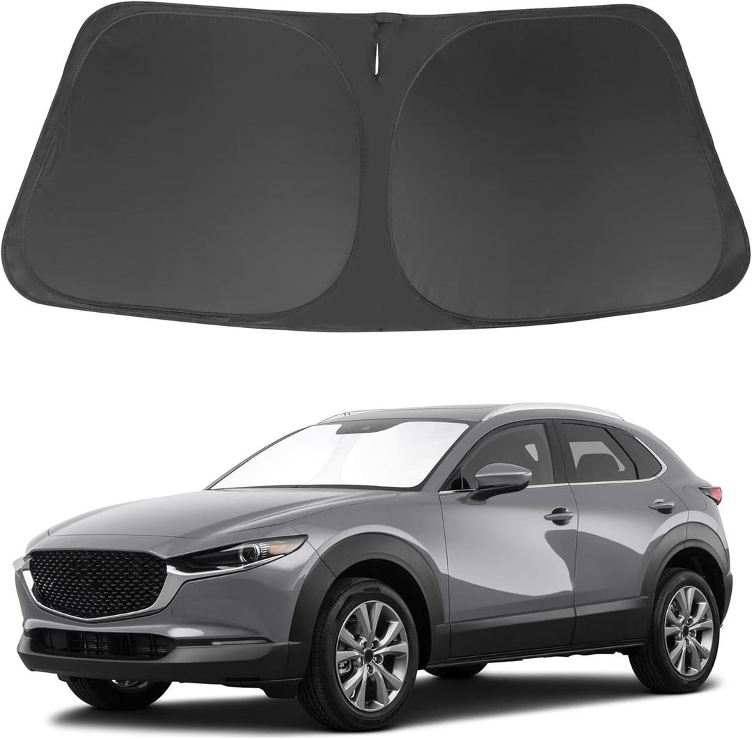 Windshield Sun Shade Compatible with Mazda CX-30 2019-2024 2025 2026 CX30 Accessories Foldable Sun Visor Protector Sunshade Blocks Rays & Heat