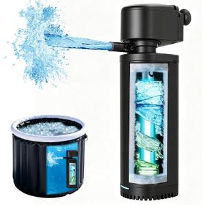500 GPH Ice Bath Tub Filter for 100-1000 Gal Small Swimming Inflatable Pool & Cold Plunge Filter Tub, Pool Filter with U-V Sanitation Green Cleaning Machine,Powerful Pump for Saltwater Crystal Clear