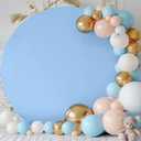 7.2FT Baby Blue Round Backdrop Cover for 5 to 7.2ft Circle Arch Stand - Haefoo Adjustable Wrinkle Free Circle Backdrop Cover for Birthday, Wedding Arch, Baby Shower Photography Background Party Decor
