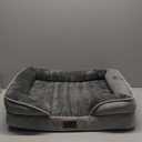 Bedsure Orthopedic Dogs Bed for Small Dogs - Washable Small Dog Bed Waterproof, Comfort Pet Couch with Washable Removable Cover, Supportive Foam Pets Sofa with Nonskid Bottom (24"L x 18"W x 6"Th, Grey)