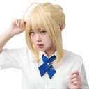 C-ZOFEK Fate/ stay night Saber Arturia Pendragon Girls Golden Cosplay Wig with a Bun (Gold)