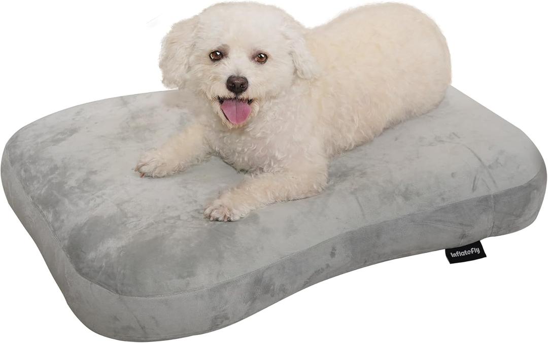 Dog Bed Washable Pet Bed with Waterproof Air Mattress (Crystal Silky, L-41.3x29.5x4.7in)