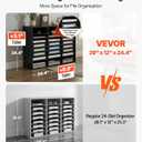 VEVOR Literature Organizers, 24 Compartments Office Mailbox with Adjustable Shelves, Wood Literature Sorter 29x12x24.4 inches for Office, Home, Classroom, Mailrooms Organization, EPA Certified Black