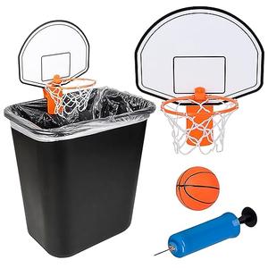 ArtCreativity Mini Basketball Hoop Trash Can Set, Includes Clip-On Hoop with Backboard, Inflatable Ball and Pump, Fun Indoor Basketball Hoop for Kids, Office Toys, Trashketball Classroom Games