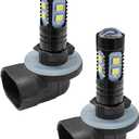 2PCS Bright 50W 881 LED Fog Light Bulbs, High-Power 6000K 881, 889, 862, 886, 894, 896, 898 LED DRL Daytime Running Lights, Xenon Cool White Headlight Bulbs Replacement for Car, Truck (White)