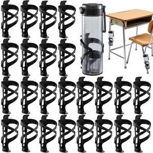 24 Pcs Water Bottle Holder for Classroom Anti-Spill Desk Cupholder with 100 Zip Ties Back to School Gift for Student Water Bottle Holders for Desk Chair Coffee Cup Holder for Office Home