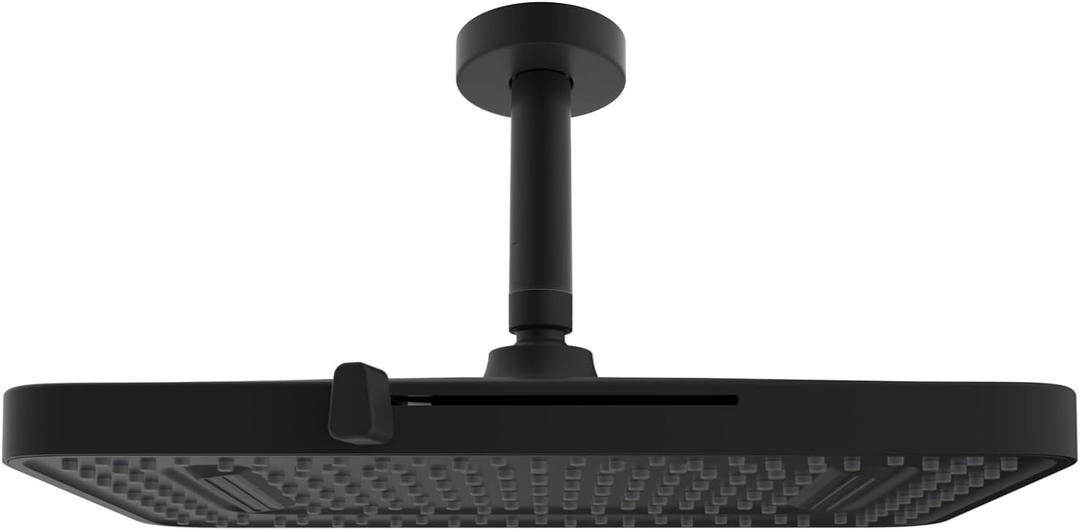 Hibbent All Metal 4 Inch Ceiling Mounted Shower Arm, Shower Head Extension with Flange, Fits for 13'' High Pressure 5 Spray Modes Rain Shower Head with Adjustable Swivel Ball Joint