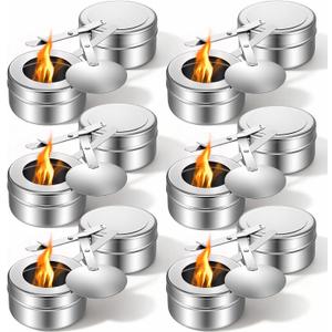 12 Pcs Stainless Steel Chafing Fuel Holder with Safety Cover, Chafer Wick Canned Heat Box Holder for Buffet Barbecue Parties and Catering Events