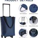 Foldable Shopping Trolley with Wheels - 2 in 1 Reusable Grocery & Travel Bag