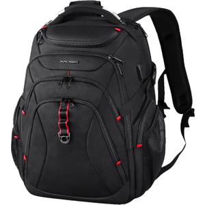 KROSER Travel Laptop Backpack 17.3 Inch XL Computer Backpack with Hard Shell Saferoom RFID Pockets Water-Repellent Business College Daypack Stylish Bag for Men/Women-Black