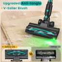 Zefiro 350W Cordless Vacuum Cleaner,45Mins Runtime Vacuum Cleaners for Home, Anti-Tangle and 1.5L Dust Cup, 6 in 1 Lightweight Vacuum for Hardwood Floor Carpet Pet Hair (Green03)
