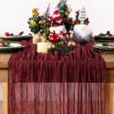 Burgundy Red Cheesecloth Table Runner Spring Table Runner Boho Gauze 120 Inches Cheese Cloth Table Decor for Wedding Bridal Baby Shower Valentine's Day