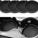 SINGARO Car Cup Holder Coaster, Silicone Cup Holder Insert, Universal Non-Slip Cup Holders, Car Accessories Interior for Women and Man Interior Sets 4 Pack Black