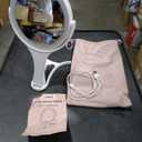 LitBear Travel Makeup Mirror with Lights, Rechargeable Double-Sided 10X/1X Magnifying Mirror, Portable Lighted Beauty Mirrors, 3 Color Lighting, Dimmable Touch Screen, Tabletop Handhold Hanging