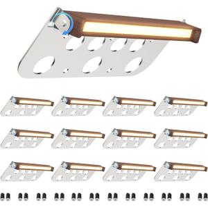 12 Pack 7 Inch Retaining Wall Lights, 5W 2700K Soft White LED Hardscape Lighting, 12V AC/DC Low Voltage Step Light, IP65 Waterproof Outdoor Landscape Lighting for Patio Walls Stairs, ETL