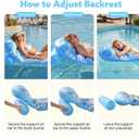 Sloosh Adjustable Backrest Pool Floats - Swimming Pool Lounger Floaties with Cup Holders, Inflatable Tanning Float Rafts Chair Beach Lake Lounge Floating Above Water Keep Cool for Adults Kids