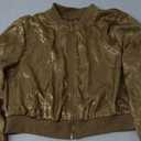 SOLY HUX Women's Metallic Jacket Zip Up Long Sleeve Lightweight Outerwear Bomber Jackets XS